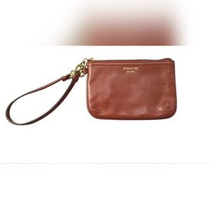 Coach Brown Leather Wristlet